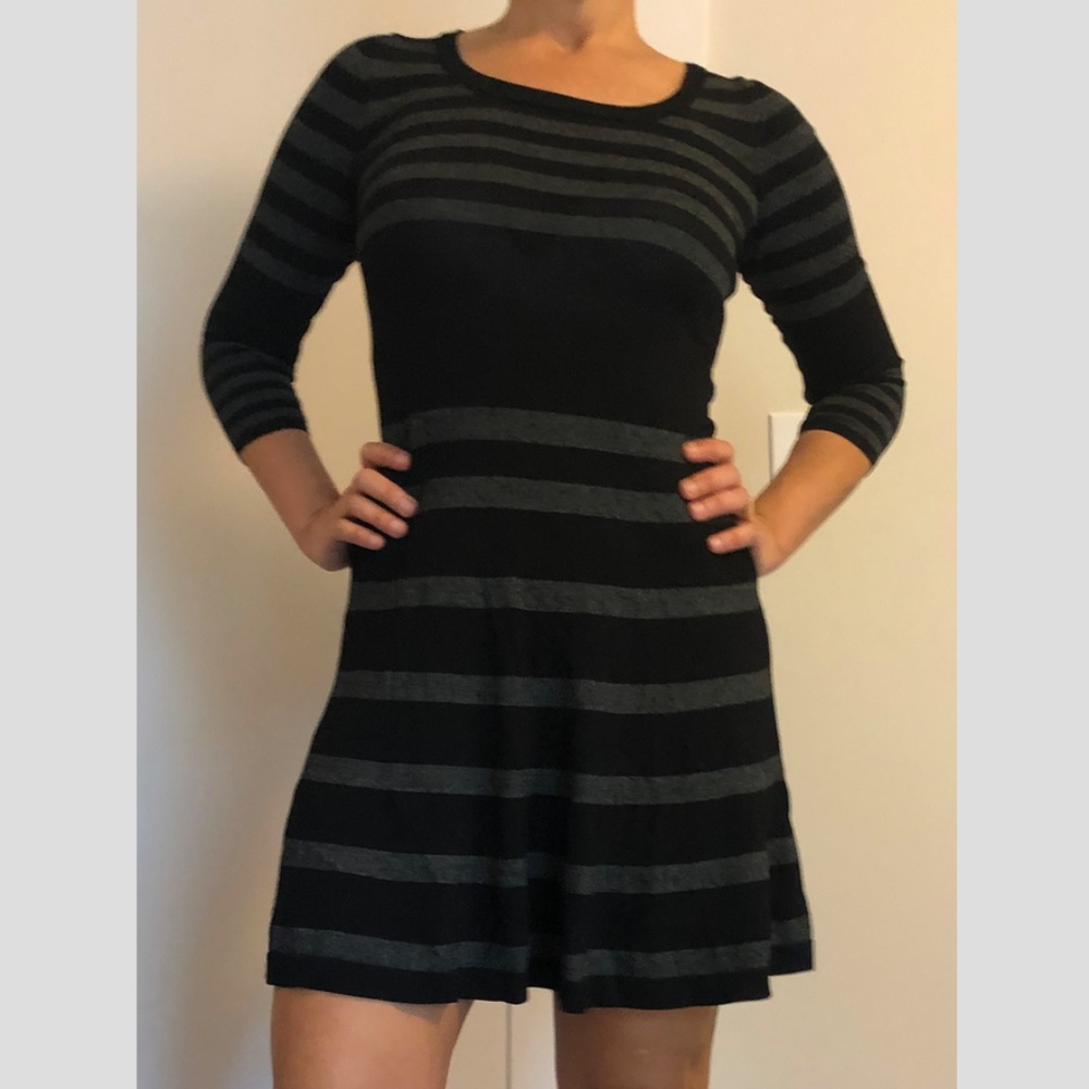 Max Studio Knit dress striped black and grey